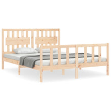 Bedframe Met Hoofdbord Massief Hout 160 x 200 cm Naturel