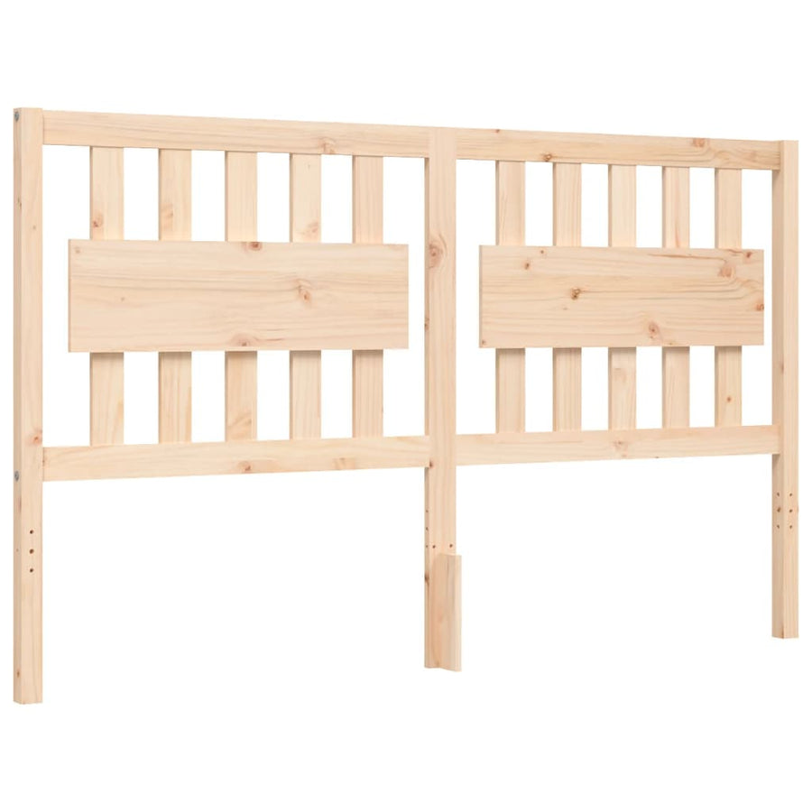 Bedframe Met Hoofdbord Massief Hout 160 x 200 cm Naturel