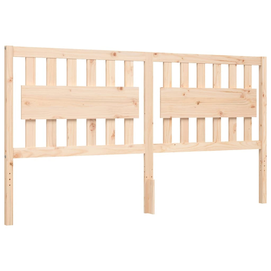 Bedframe met hoofdbord massief hout 6 FT Super King Size 180 x 200 cm Naturel