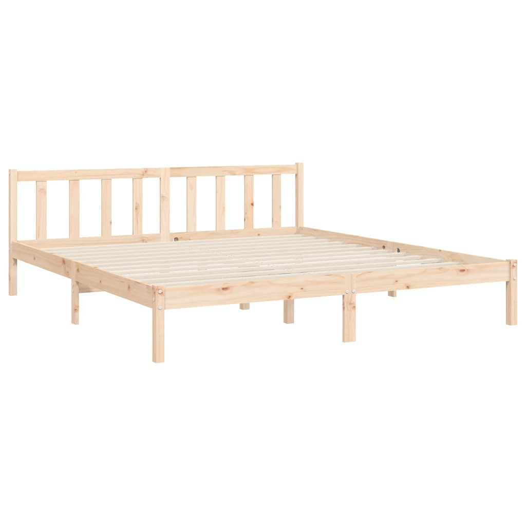 Bedframe met hoofdbord massief hout 6 FT Super King Size 180 x 200 cm Naturel