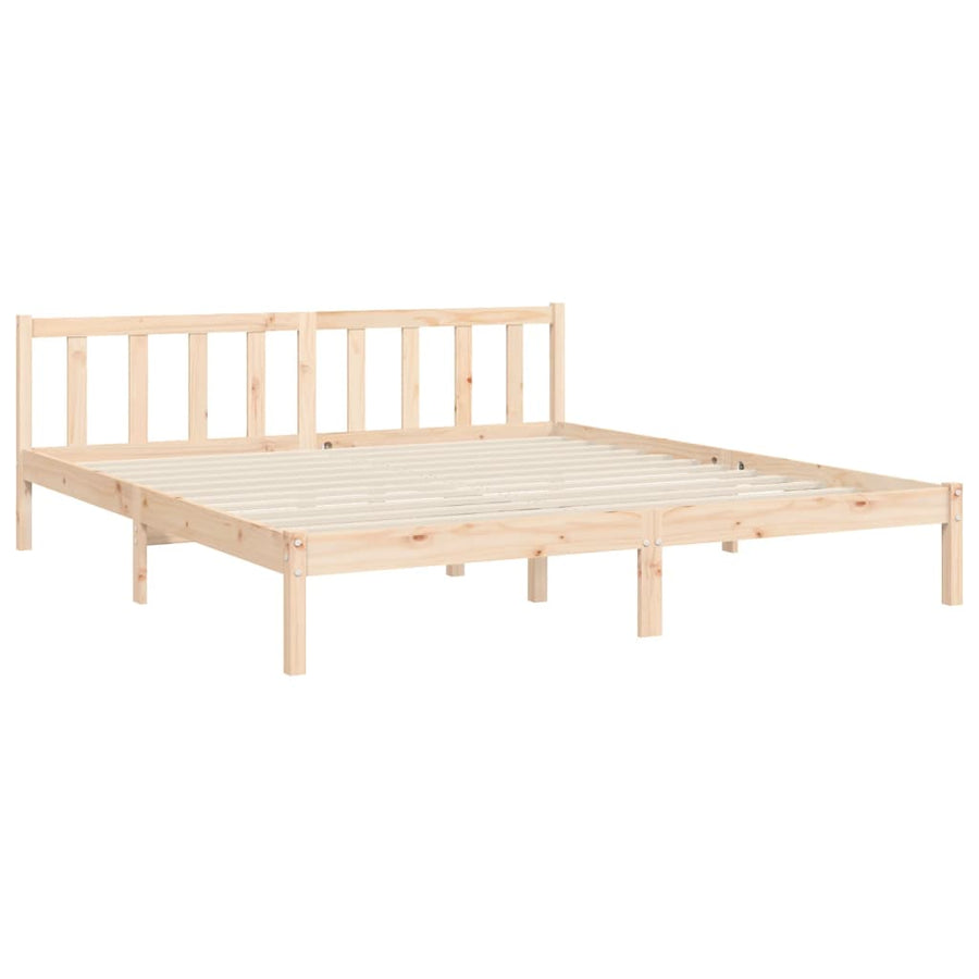 Bedframe met hoofdbord massief hout 6 FT Super King Size 180 x 200 cm Naturel
