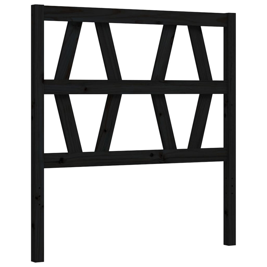 Bedframe met hoofdbord massief hout zwart 2FT6 Small Single 75 x 190 cm Zwart