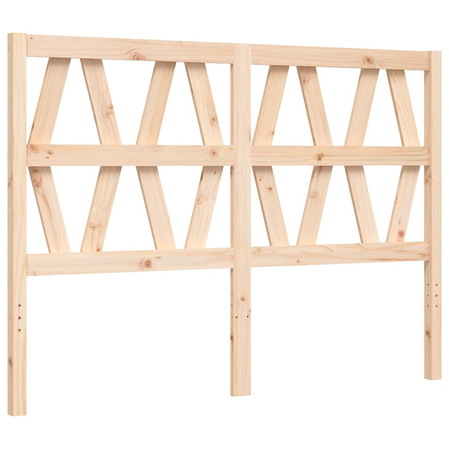 Bedframe met hoofdbord massief hout 140x200 cm 140 x 200 cm Naturel