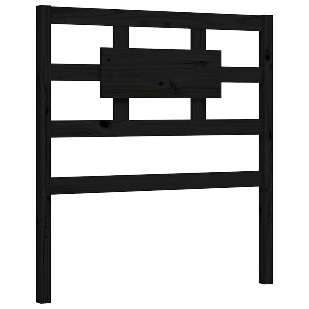 Bedframe Met Hoofdbord Massief Hout 2Ft6 Small Single 75 x 190 cm Zwart