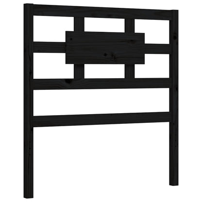 Bedframe Met Hoofdbord Massief Hout 2Ft6 Small Single 75 x 190 cm Zwart