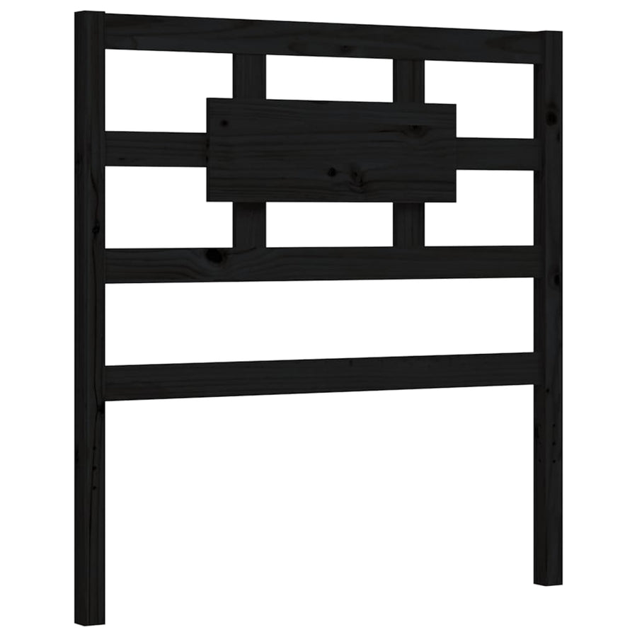 Bedframe Met Hoofdbord Massief Hout 2Ft6 Small Single 75 x 190 cm Zwart