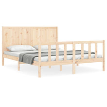 Bedframe Met Hoofdbord Massief Hout 5 Ft King Size 150 x 200 cm Naturel