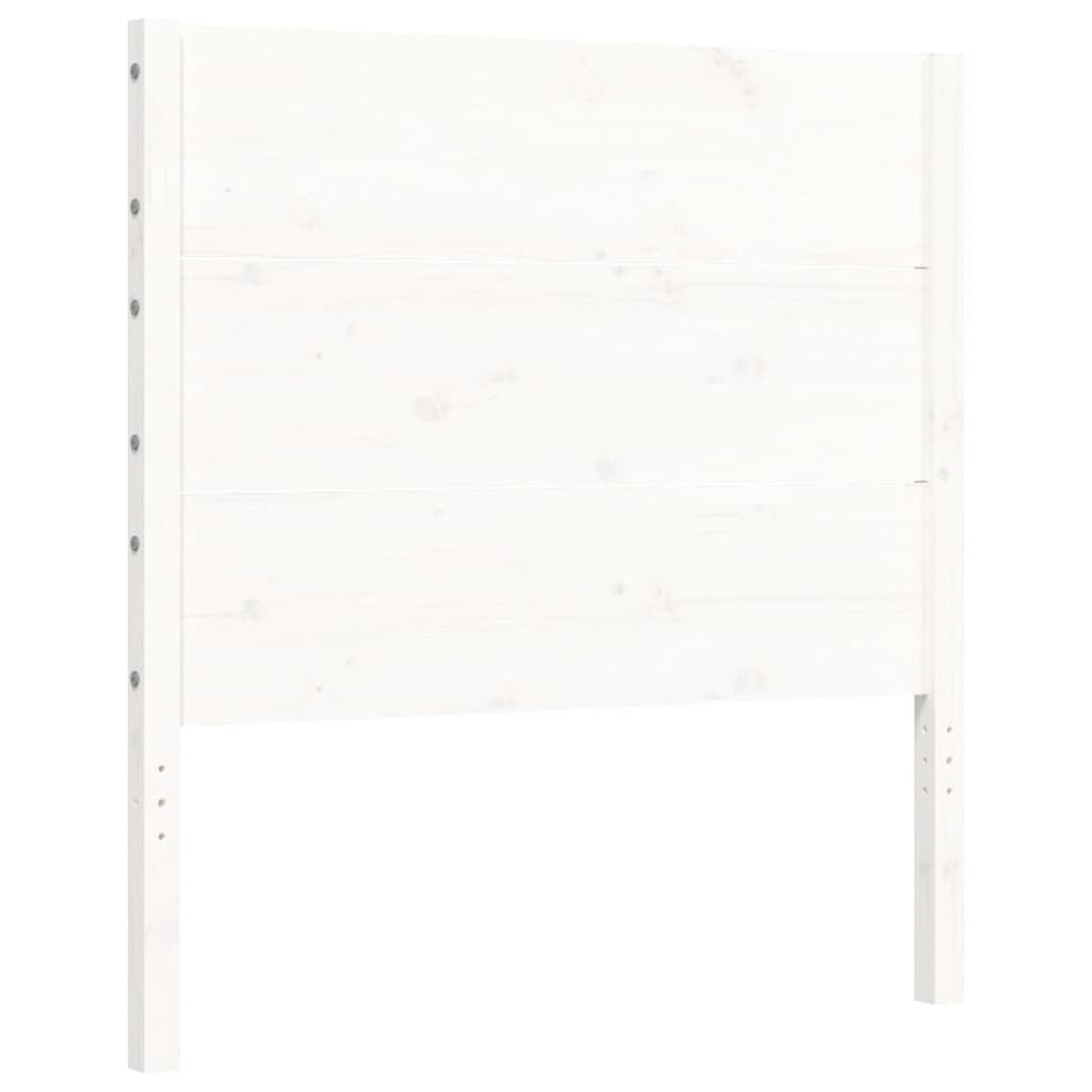 Bedframe Met Hoofdbord Massief Hout 100 x 200 cm Wit