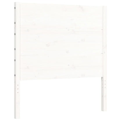 Bedframe Met Hoofdbord Massief Hout 100 x 200 cm Wit