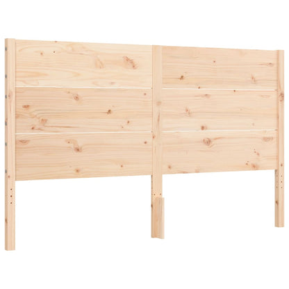 Bedframe Met Hoofdbord Massief Hout 160 x 200 cm Naturel