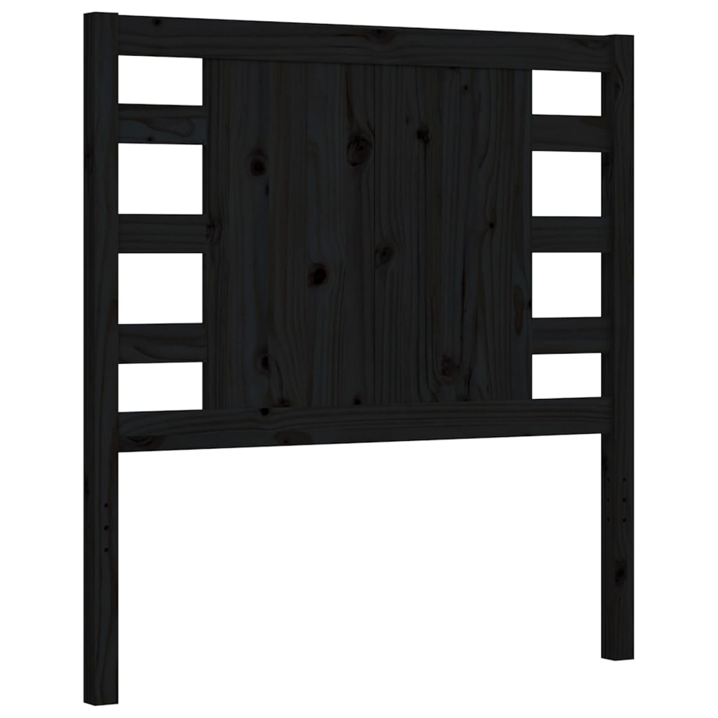 Bedframe Met Hoofdbord Massief Hout 2Ft6 Small Single 75 x 190 cm Zwart