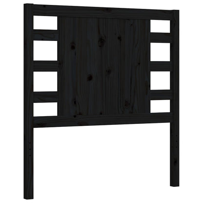 Bedframe Met Hoofdbord Massief Hout 2Ft6 Small Single 75 x 190 cm Zwart