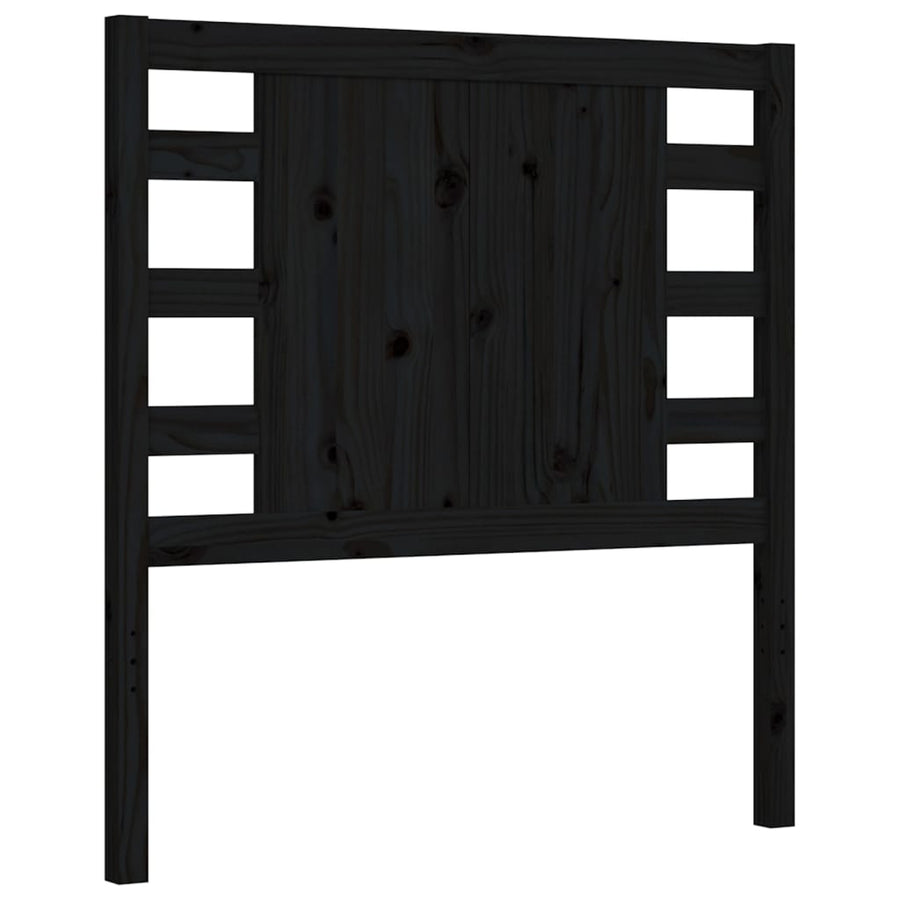 Bedframe Met Hoofdbord Massief Hout 2Ft6 Small Single 75 x 190 cm Zwart