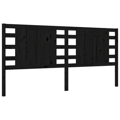 Bedframe Met Hoofdbord Massief Hout 200 x 200 cm Zwart