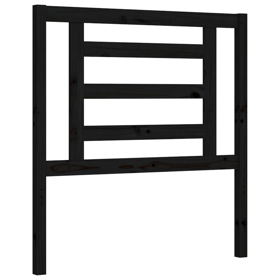 Bedframe Met Hoofdbord Massief Hout 2Ft6 Small Single 75 x 190 cm Zwart