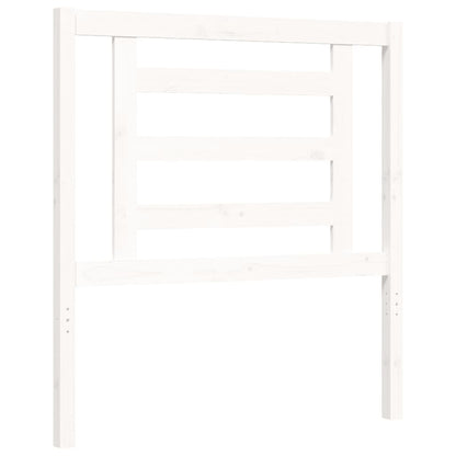 Bedframe Met Hoofdbord Massief Hout 100 x 200 cm Wit