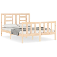 Bedframe Met Hoofdbord Massief Hout 140 x 200 cm Naturel