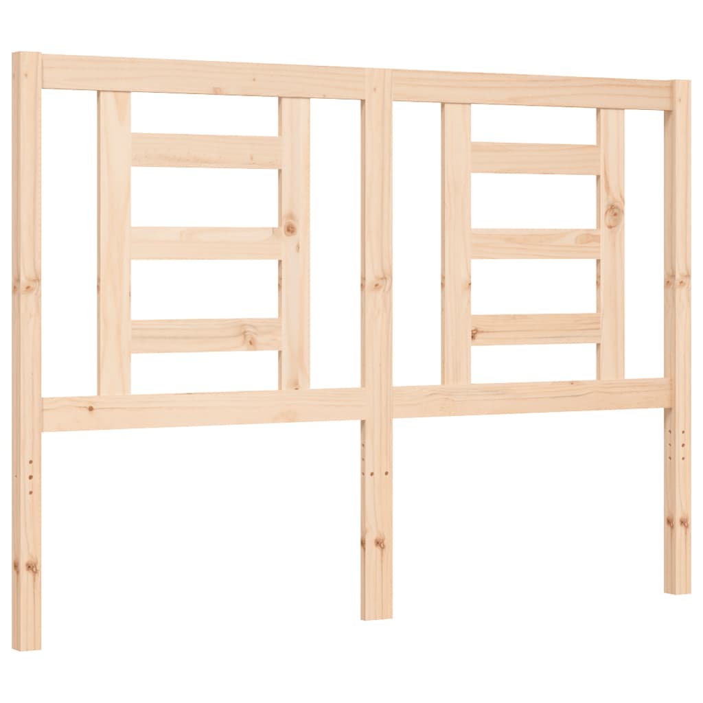 Bedframe Met Hoofdbord Massief Hout 140 x 200 cm Naturel