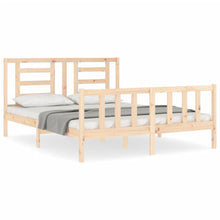Bedframe Met Hoofdbord Massief Hout 160 x 200 cm Naturel