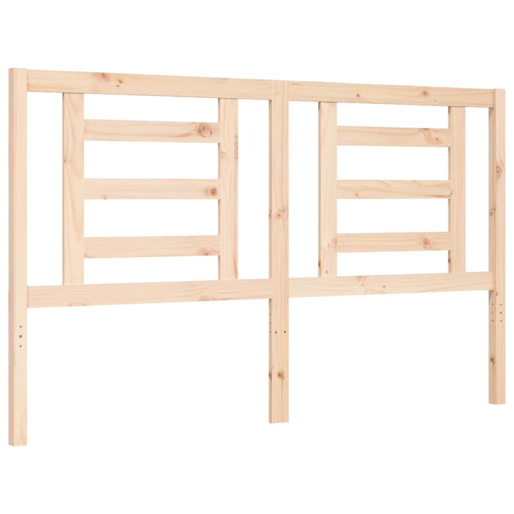 Bedframe Met Hoofdbord Massief Hout 160 x 200 cm Naturel