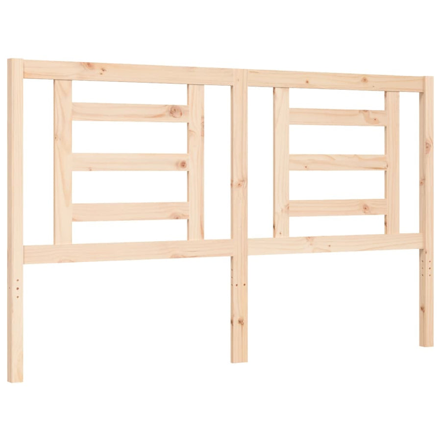 Bedframe Met Hoofdbord Massief Hout 160 x 200 cm Naturel