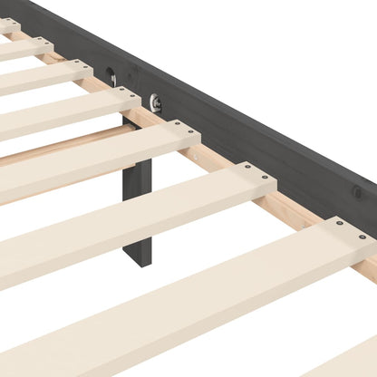 Bedframe Met Hoofdbord Massief Hout 200 x 200 cm Grijs