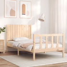 Bedframe Met Hoofdbord Massief Hout 100 x 200 cm Naturel