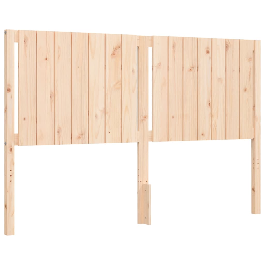 Bedframe Met Hoofdbord Massief Hout 160 x 200 cm Naturel