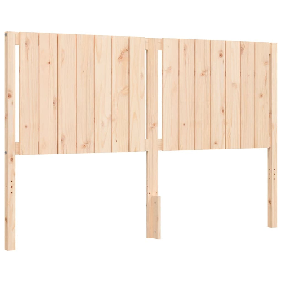 Bedframe Met Hoofdbord Massief Hout 160 x 200 cm Naturel