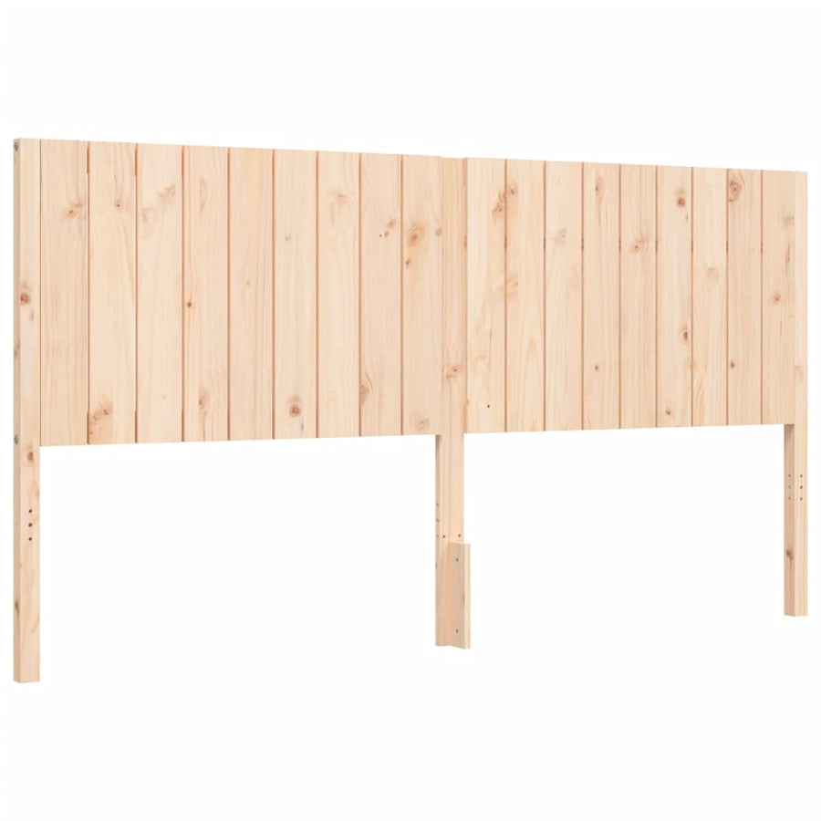 Bedframe Met Hoofdbord Massief Hout 6Ft Super King 180 x 200 cm Naturel