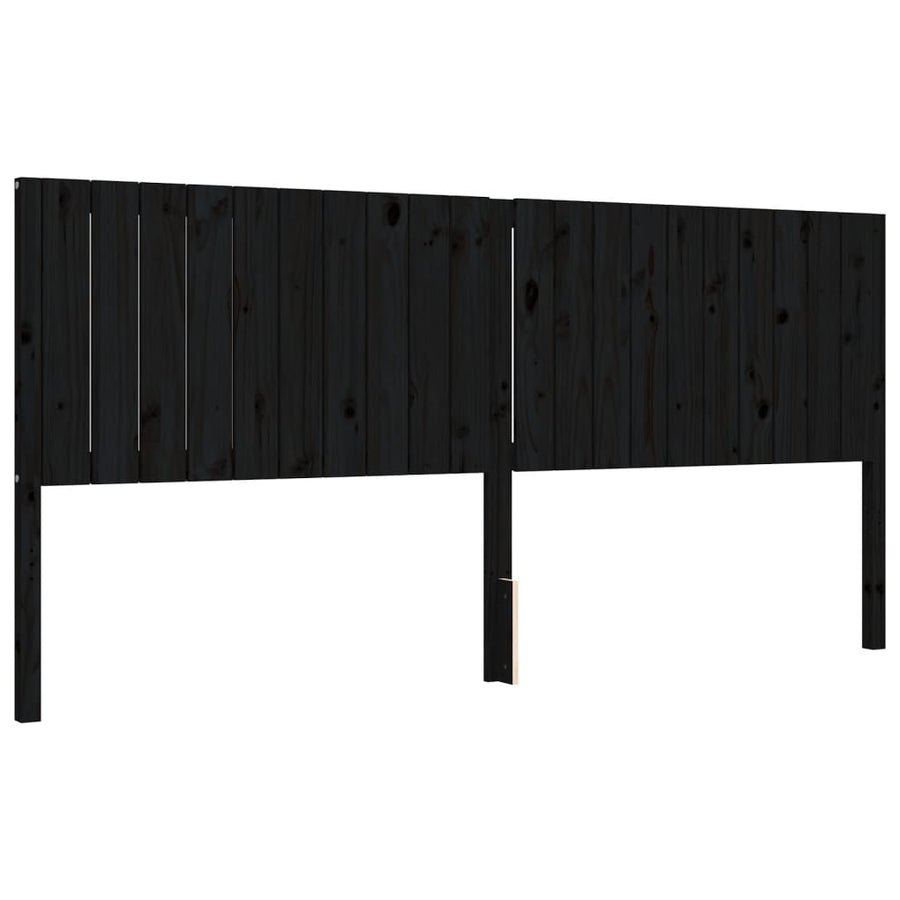 Bedframe Met Hoofdbord Massief Hout 200 x 200 cm Zwart