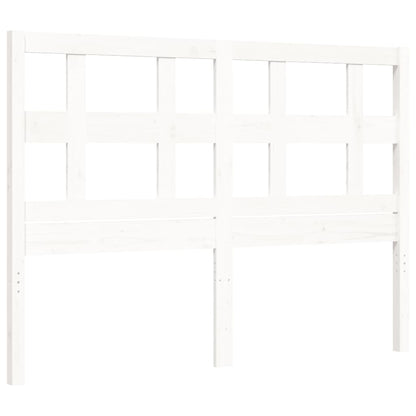 Bedframe Met Hoofdbord Massief Hout 140 x 190 cm Wit
