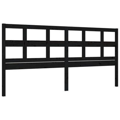 Bedframe Met Hoofdbord Massief Hout 200 x 200 cm Zwart