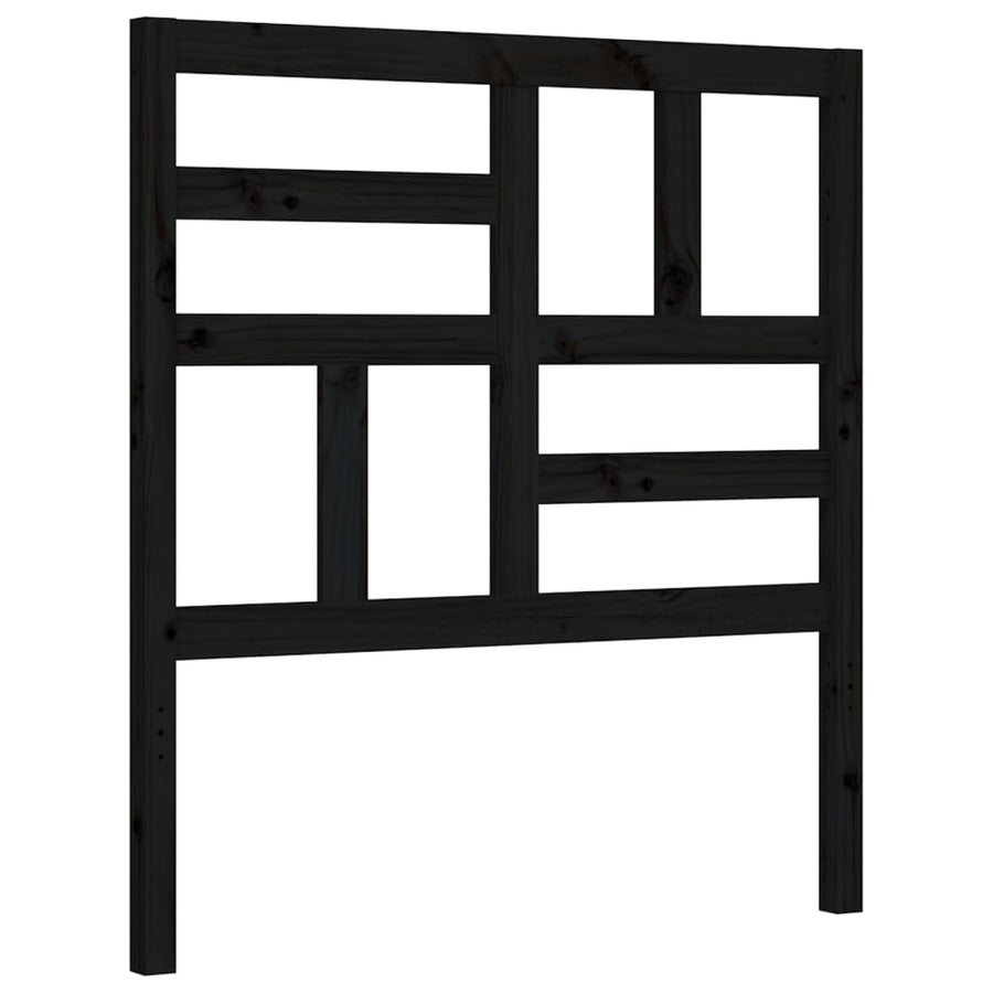Bedframe Met Hoofdbord Massief Hout 2Ft6 Small Single 75 x 190 cm Zwart
