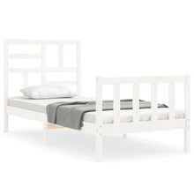 Bedframe zonder matras massief grenenhout wit 140x200 cm