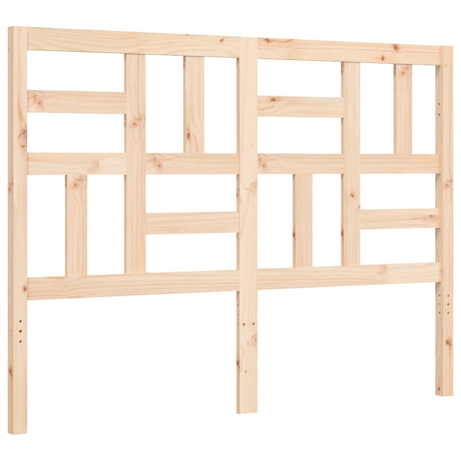Bedframe Met Hoofdbord Massief Hout 140 x 200 cm Naturel