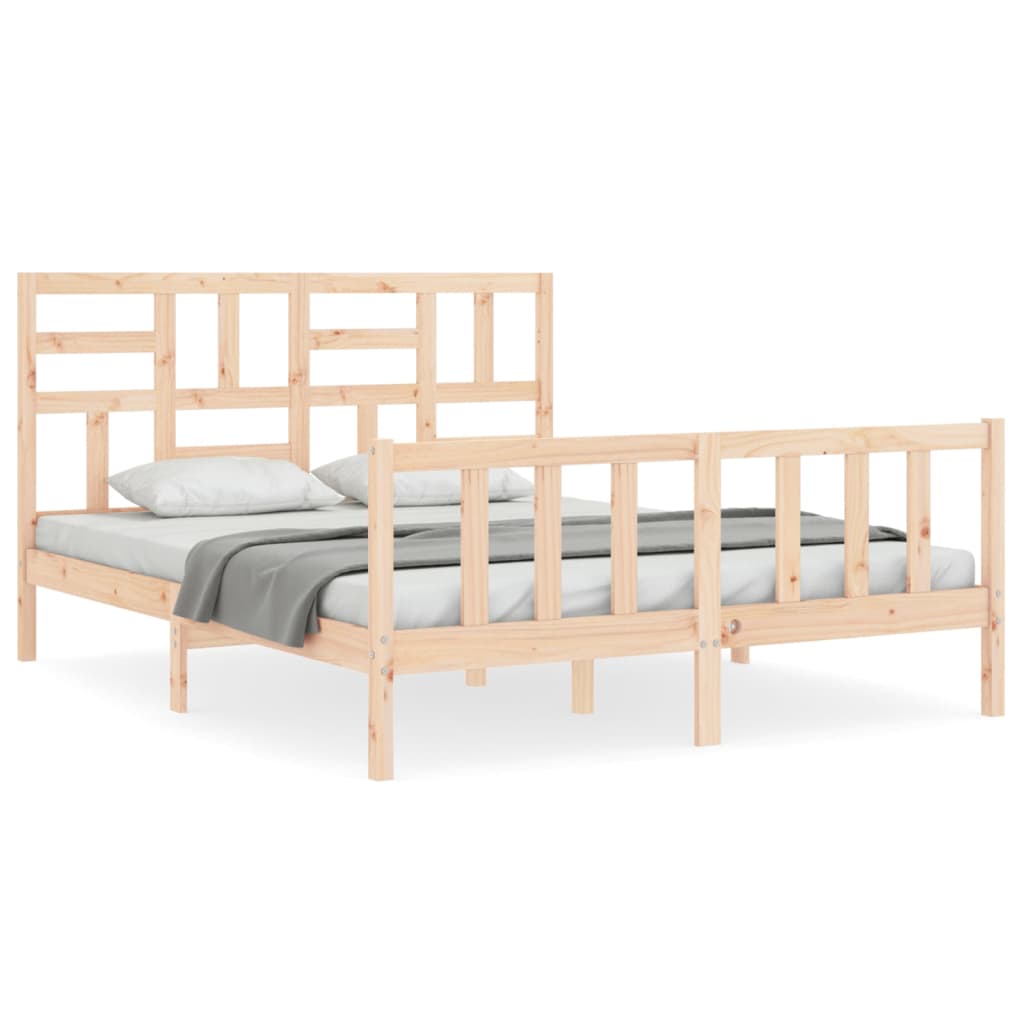 Bedframe Zonder Matras Massief Grenenhout 160 x 200 cm Naturel
