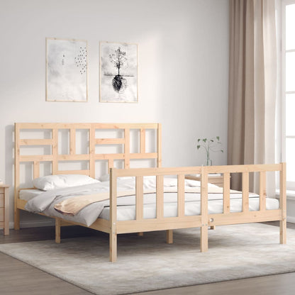 Bedframe Zonder Matras Massief Grenenhout 160 x 200 cm Naturel