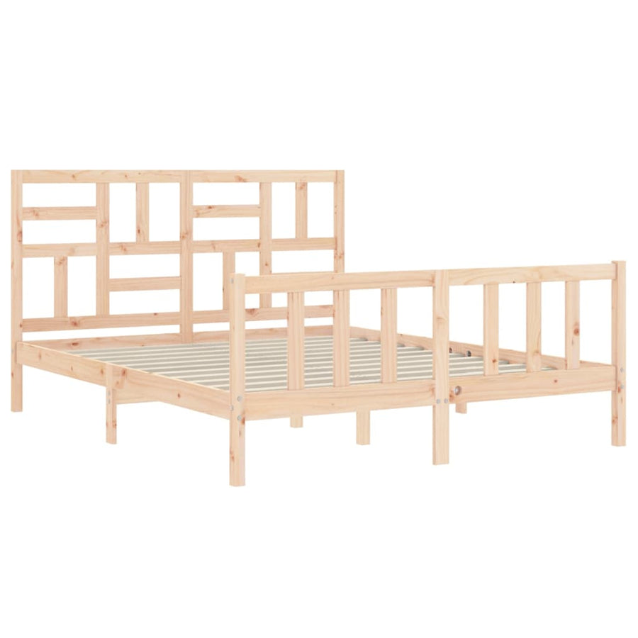 Bedframe Zonder Matras Massief Grenenhout 160 x 200 cm Naturel