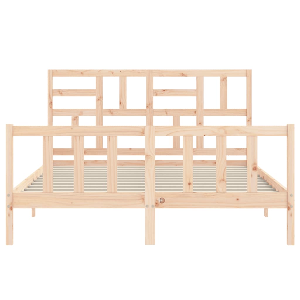 Bedframe Zonder Matras Massief Grenenhout 160 x 200 cm Naturel