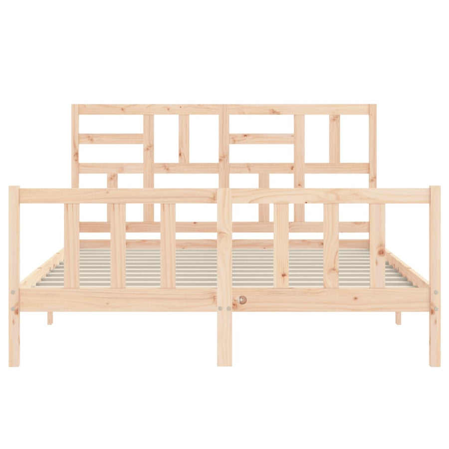 Bedframe Zonder Matras Massief Grenenhout 160 x 200 cm Naturel