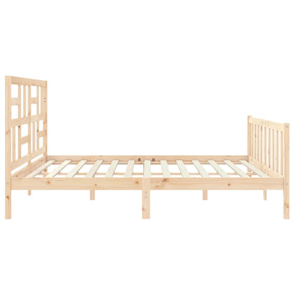Bedframe Met Hoofdbord Massief Hout 6Ft Super King 180 x 200 cm Naturel