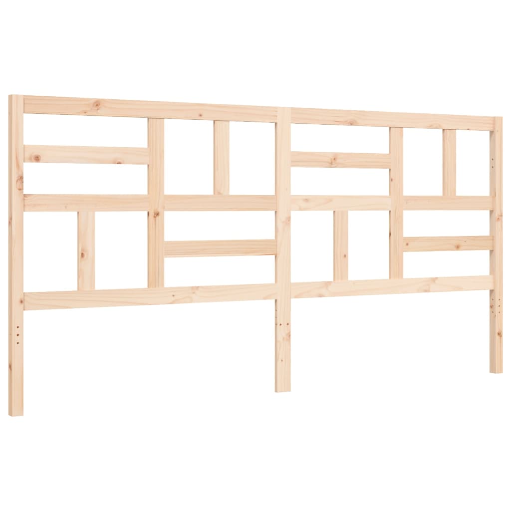 Bedframe Met Hoofdbord Massief Hout 6Ft Super King 180 x 200 cm Naturel