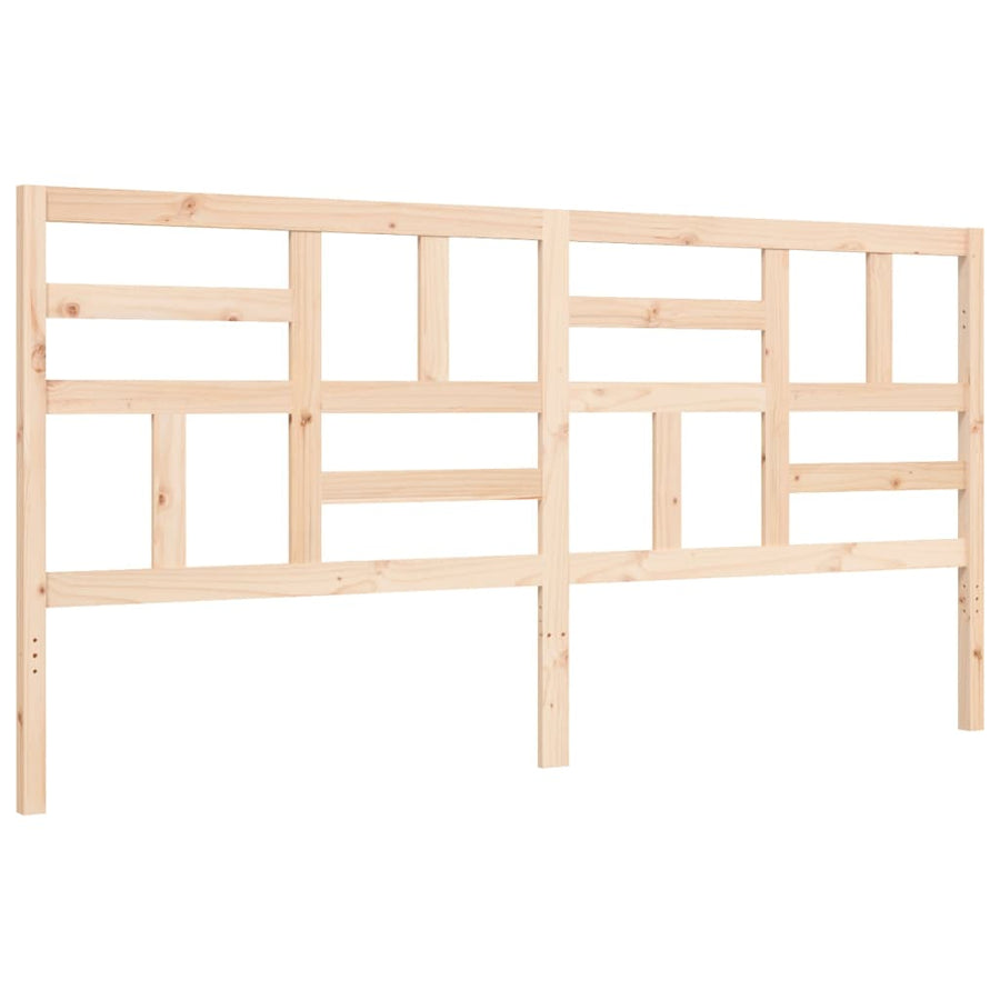 Bedframe Met Hoofdbord Massief Hout 6Ft Super King 180 x 200 cm Naturel