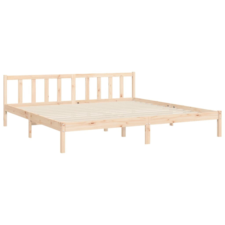 Bedframe Met Hoofdbord Massief Hout 6Ft Super King 180 x 200 cm Naturel