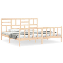 Bedframe Met Hoofdbord Massief Hout 200X200 Cm