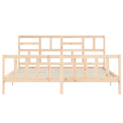 Bedframe Met Hoofdbord Massief Hout 200X200 Cm
