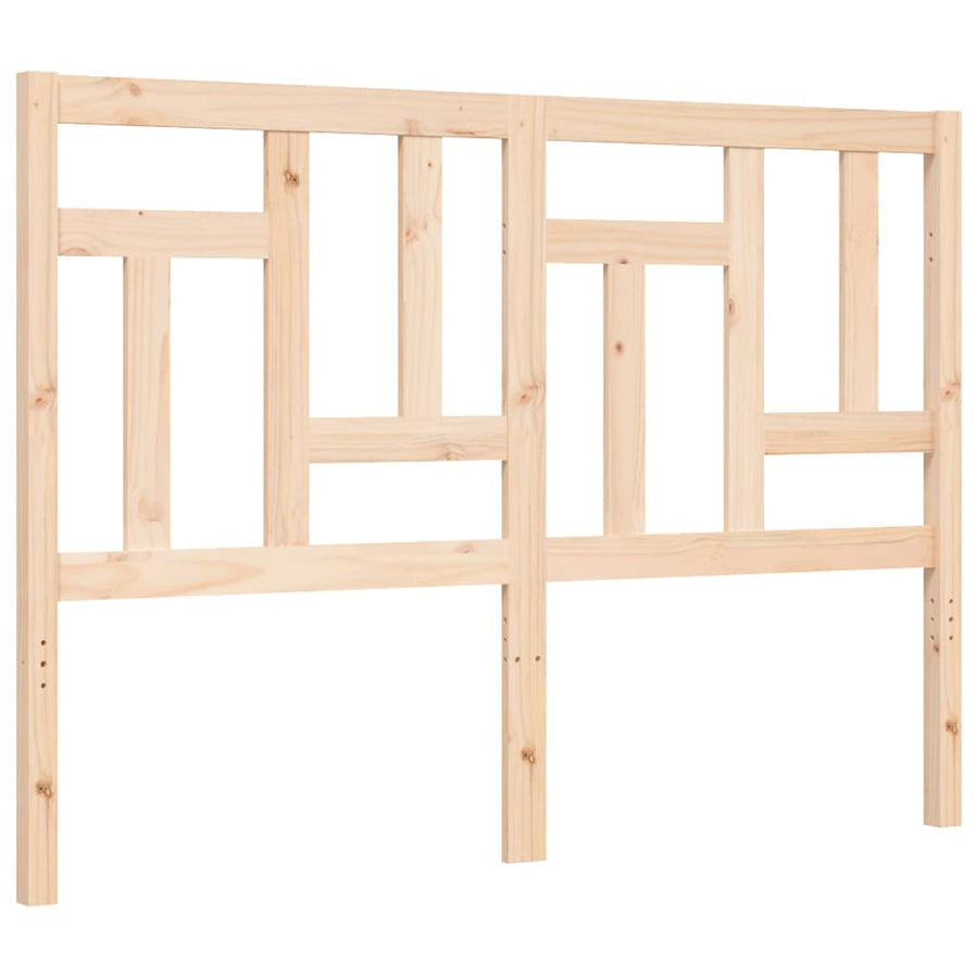 Bedframe Met Hoofdbord Massief Hout 140 x 200 cm Naturel