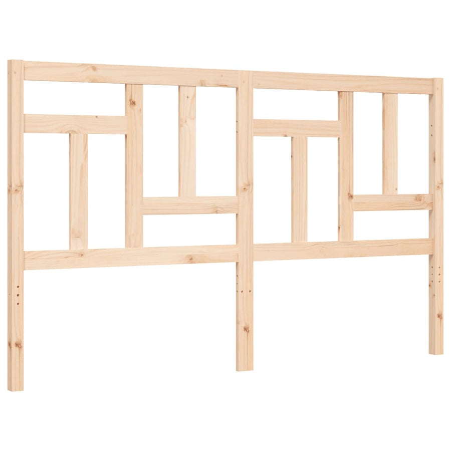 Bedframe Met Hoofdbord Massief Hout 160 x 200 cm Naturel