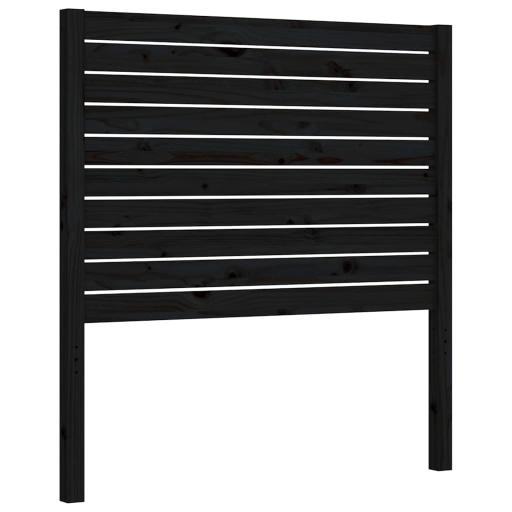 Bedframe met hoofdbord massief hout zwart 2FT6 Small Single 75 x 190 cm Zwart